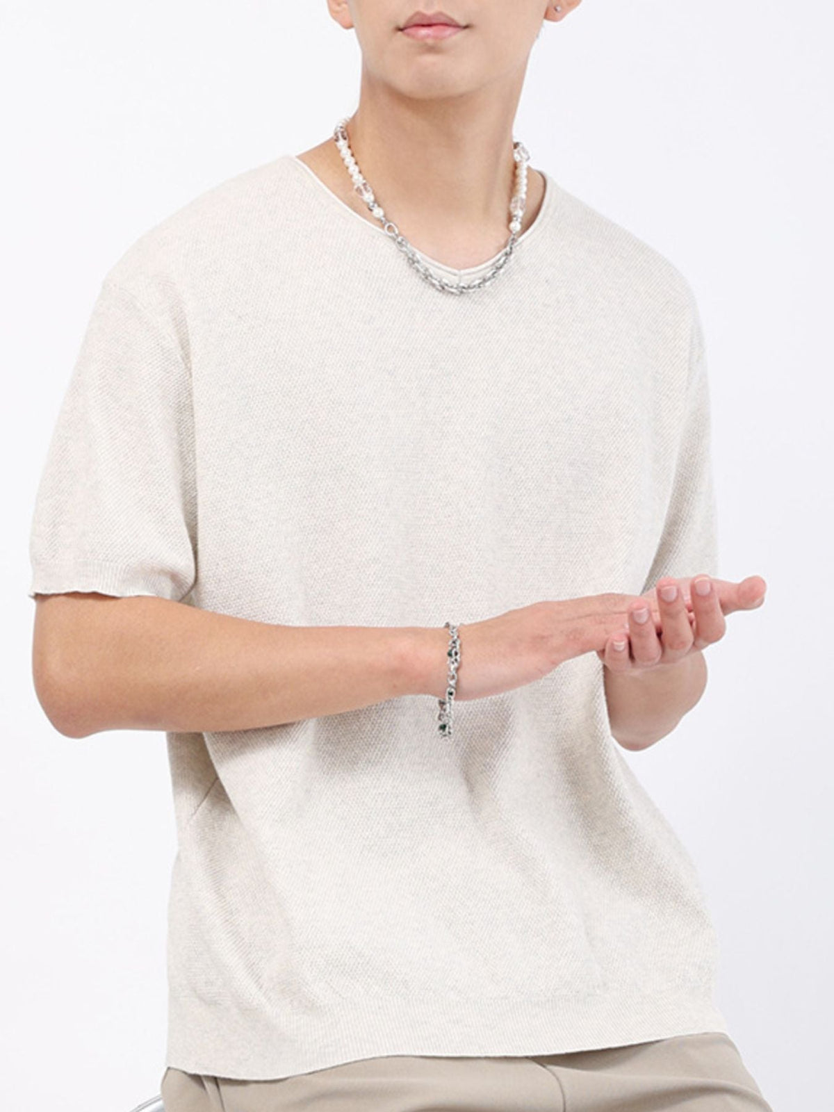 Men's Plus Size Casual Knit Short Sleeve T-Shirt