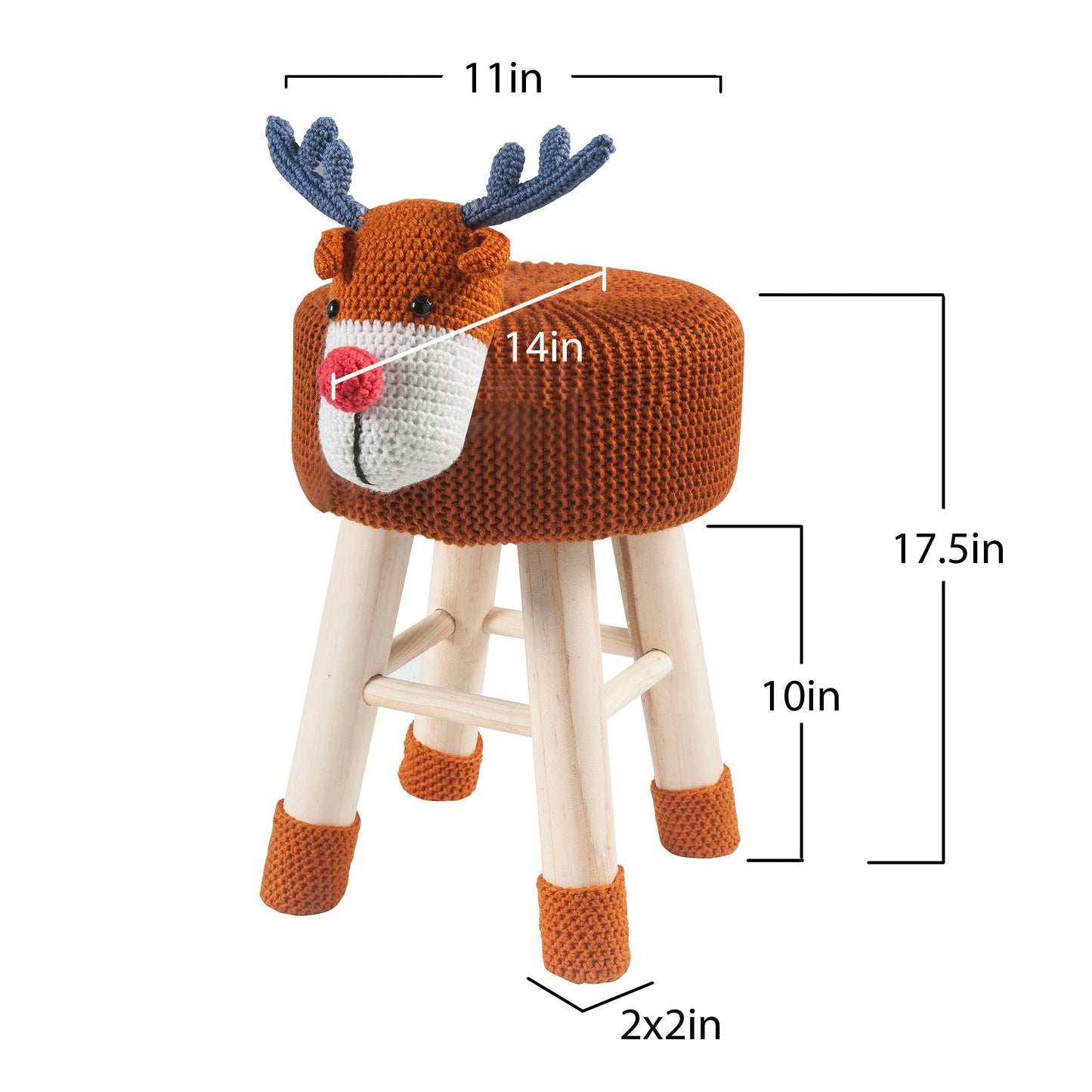 Animal Ottoman Stool - Cute Deer Foot Stool for Kids