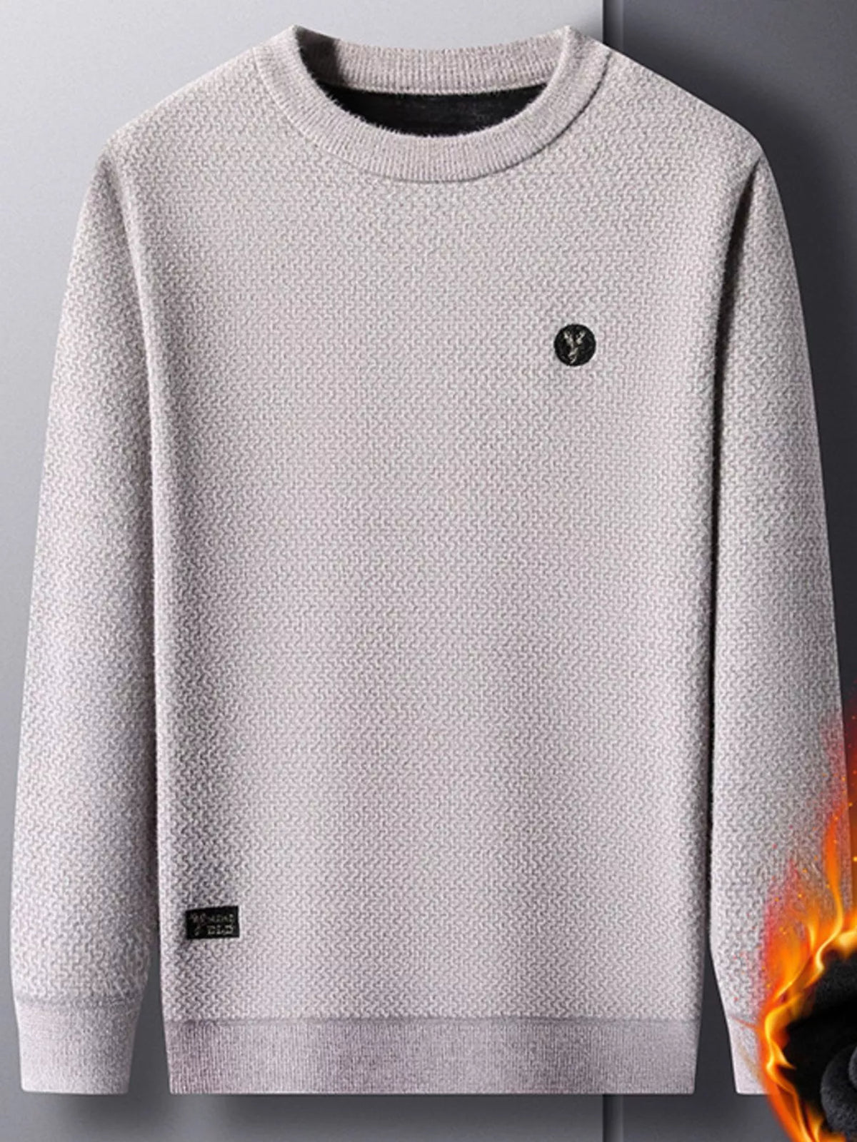 Men's Plus Size Textured Knit Mock Neck Sweater