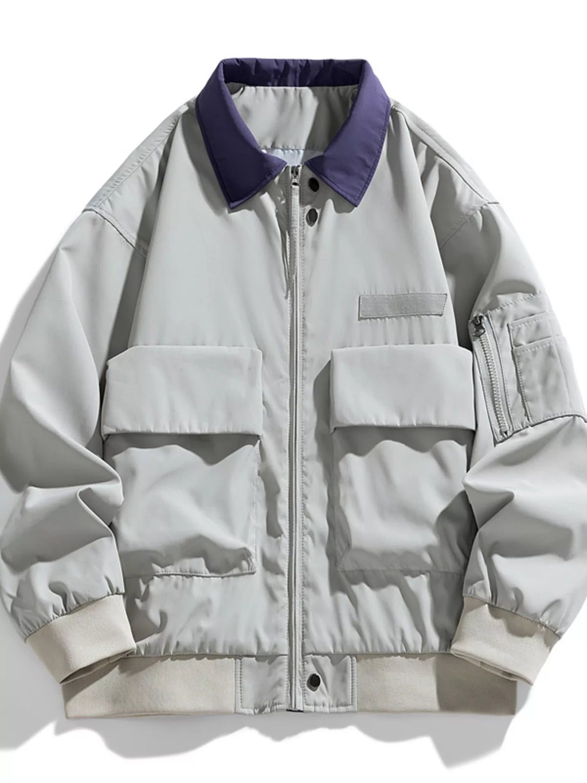 Men's Plus Size Zip Up Casual Bomber Jacket