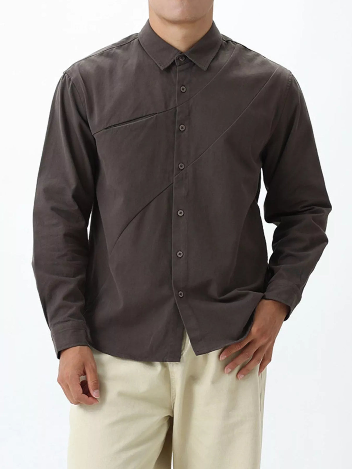 Men's Plus Size Button Up Long Sleeve Shirt