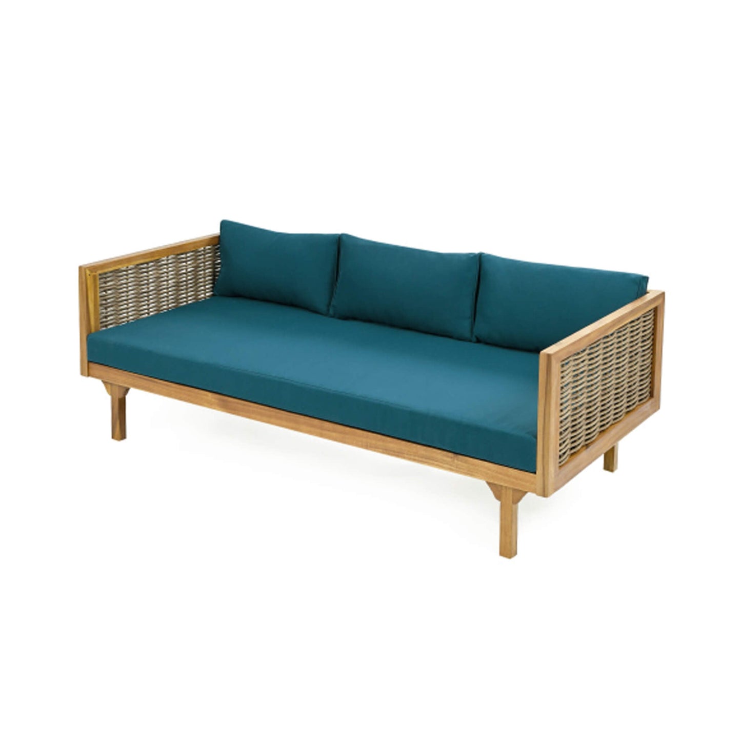 3-Seater Acacia Wood Daybed Sofa With Water-Resistant Cushions (SAK65773)