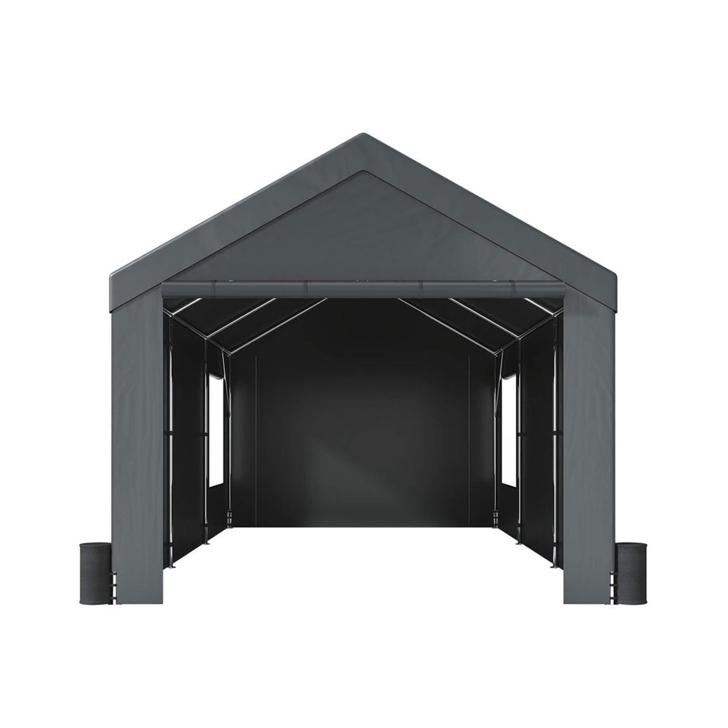 [12X20FT] Heavy-Duty Outdoor Premium Garage Tarp Canopy Shelter W/ Removable Sidewalls (SAK94615)