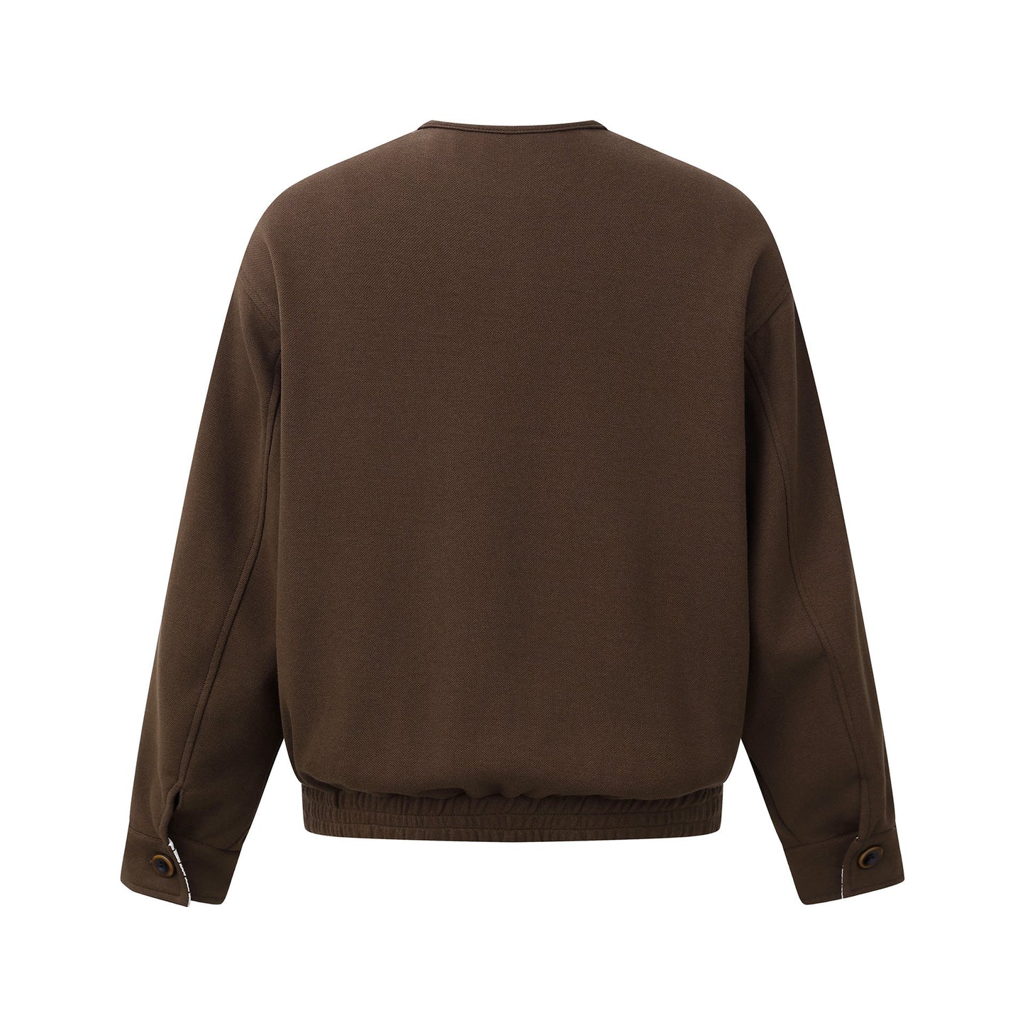 Loose Shoulder Jacket Long Sleeve Oversized Coat No Collar Design Outerwear