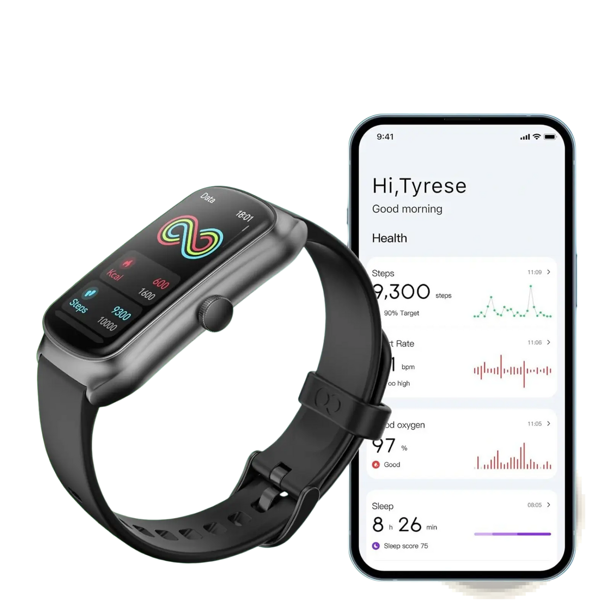 Anyloop Amoled Fitness Smartwatch with Heart Rate and Spo2 Monitoring