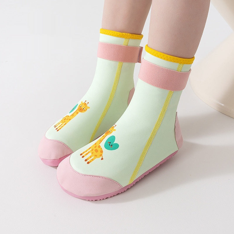 Childrens Cartoon-style High-top Beach Sock Shoes Quick-drying Non-slip Water Shoes For Boys And Girls