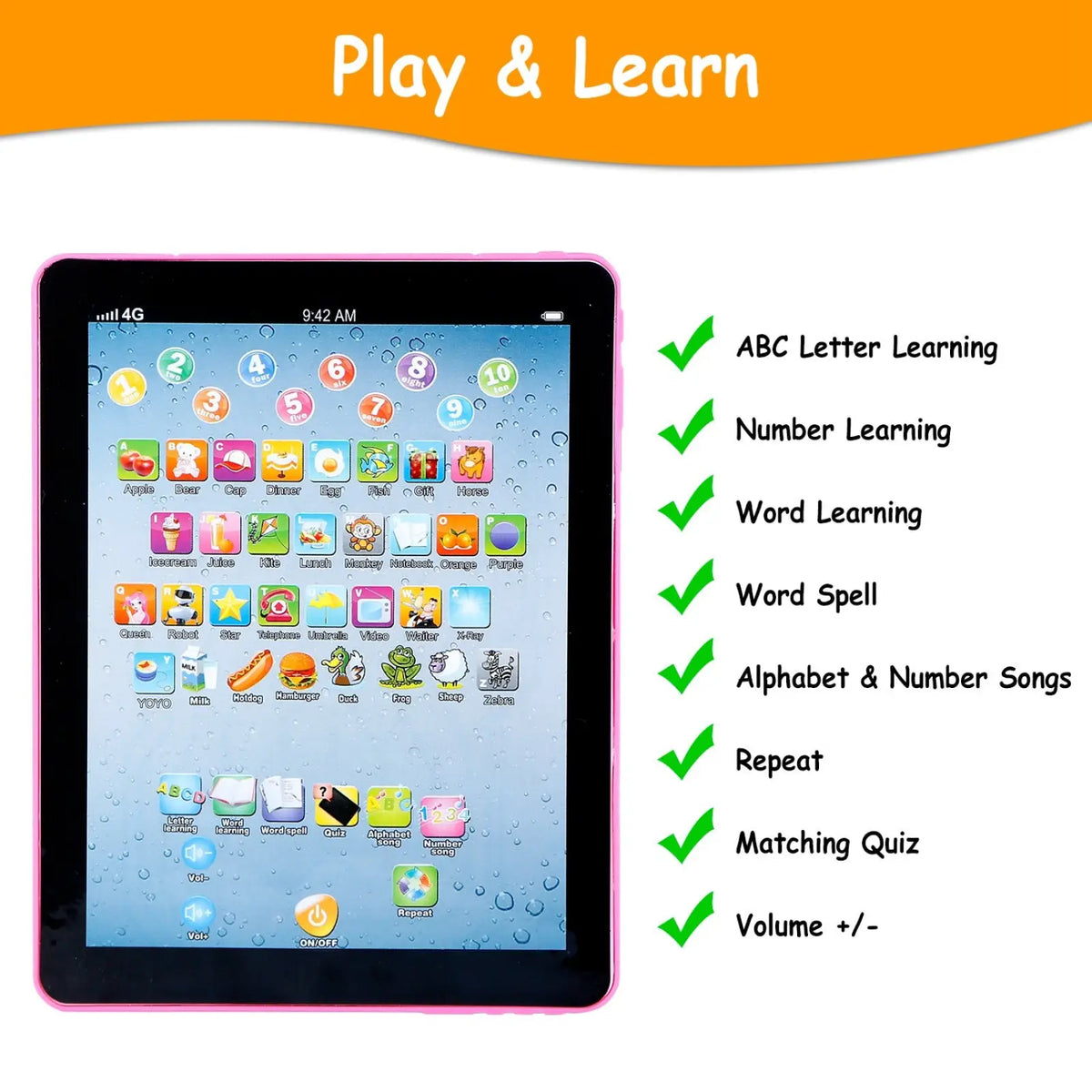 Baby Learning Tablet Educational Toy for Toddlers