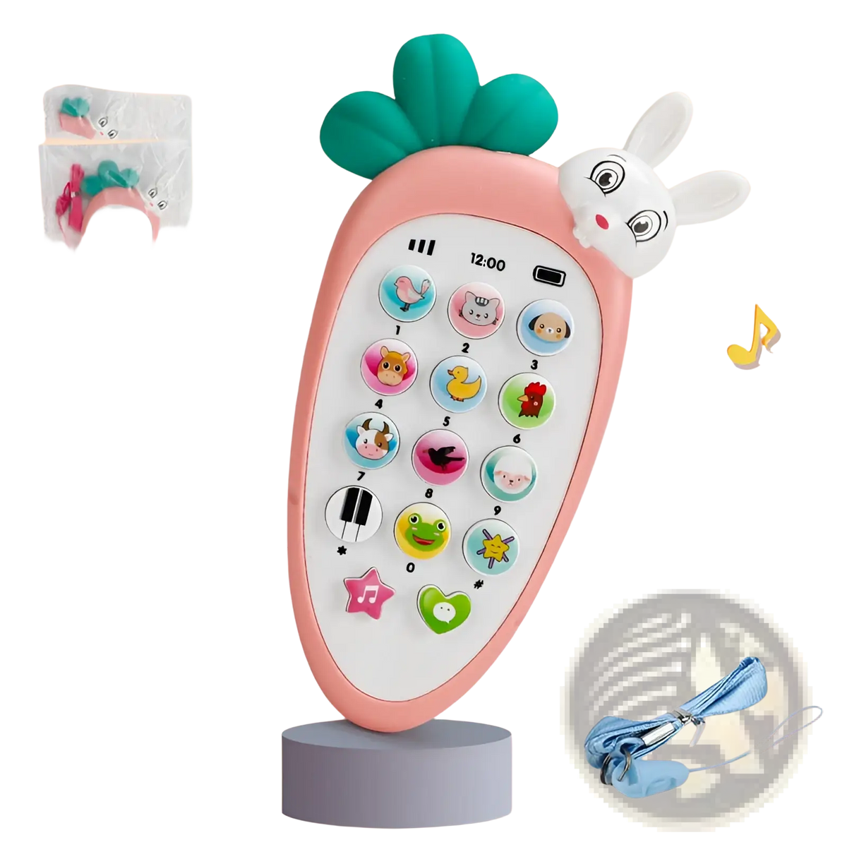 Baby Toy Phone Carrot Shape Educational Music Toy