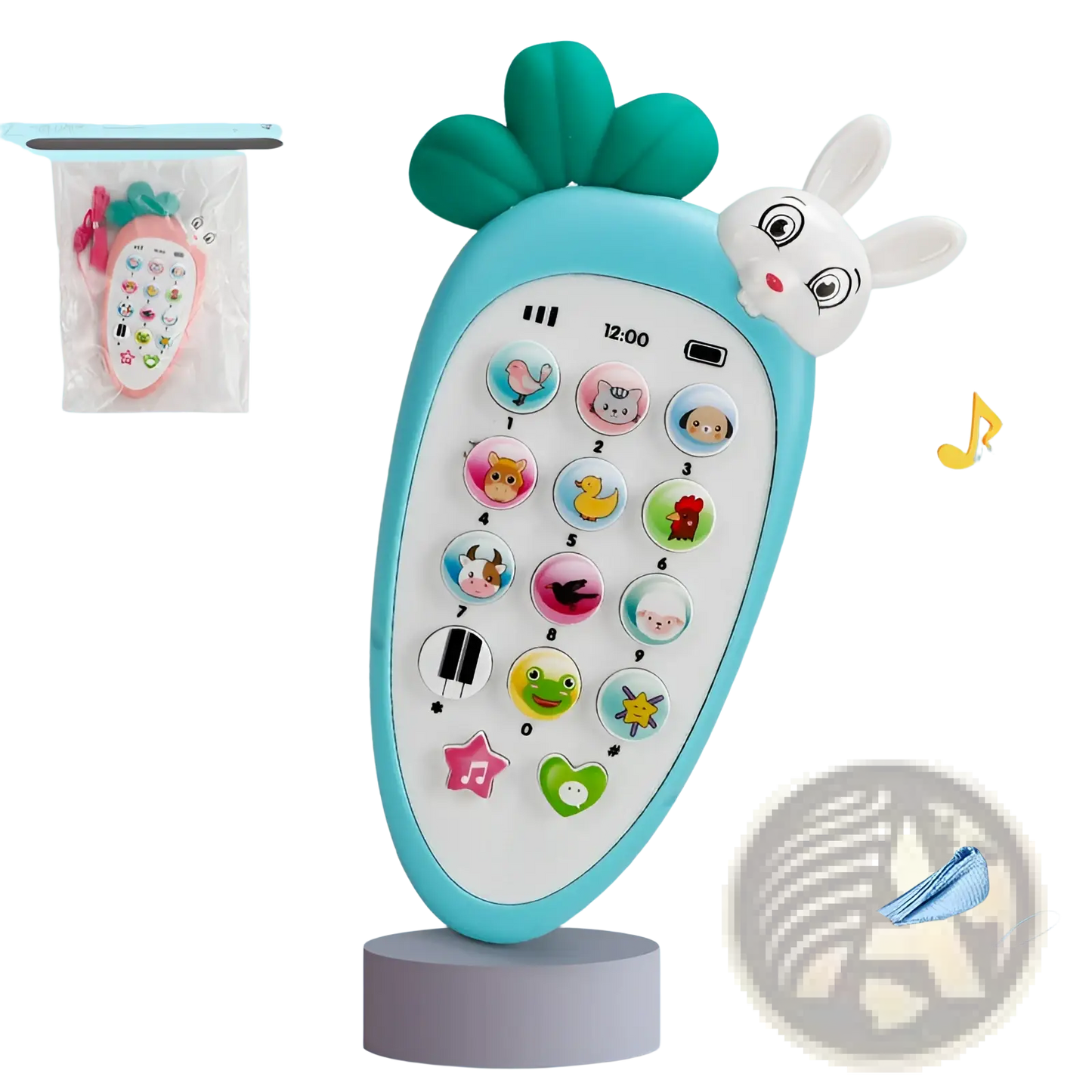 Baby Toy Phone Carrot Shape Educational Music Toy