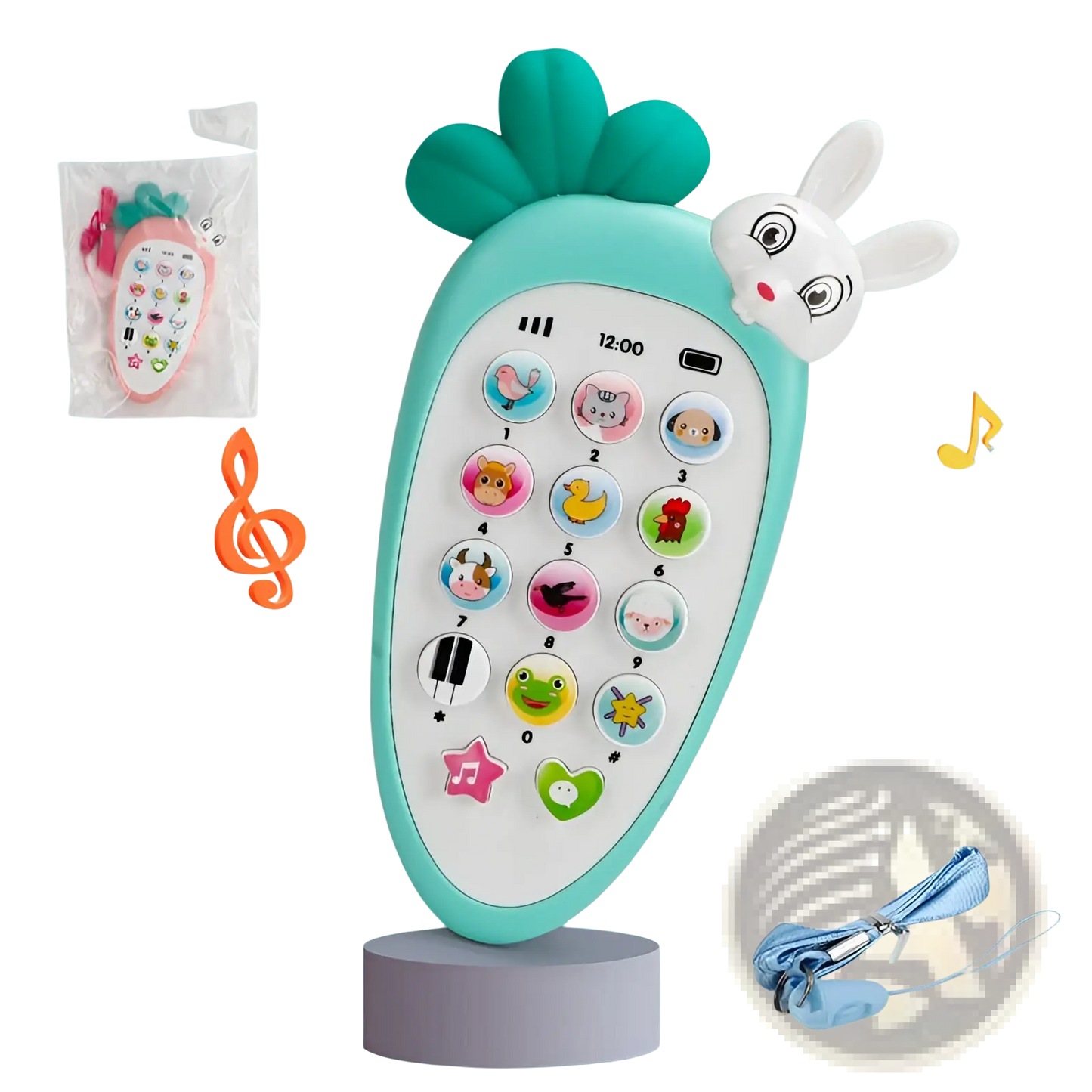 Baby Toy Phone Carrot Shape Educational Music Toy