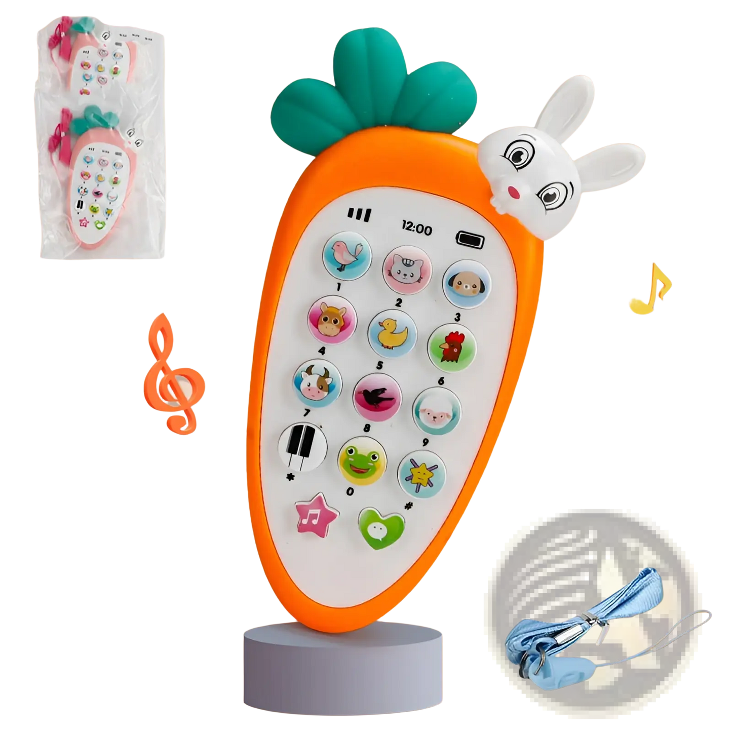 Baby Toy Phone Carrot Shape Educational Music Toy