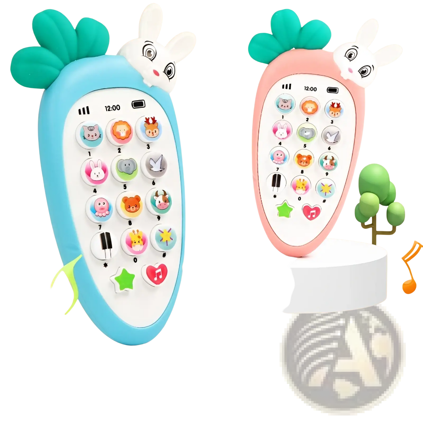 Baby Toy Phone Carrot Shape Educational Music Toy