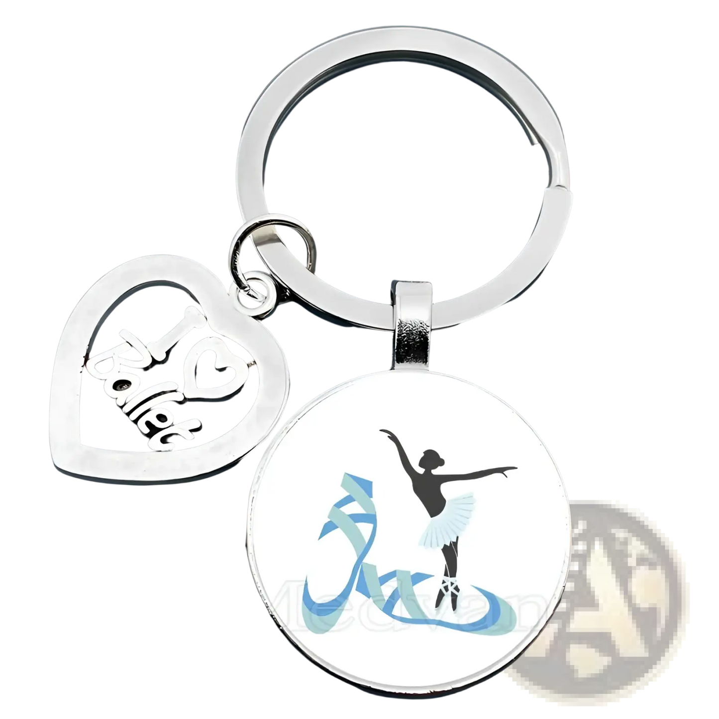 Ballet Keychain Glass Dome Dancer Gift