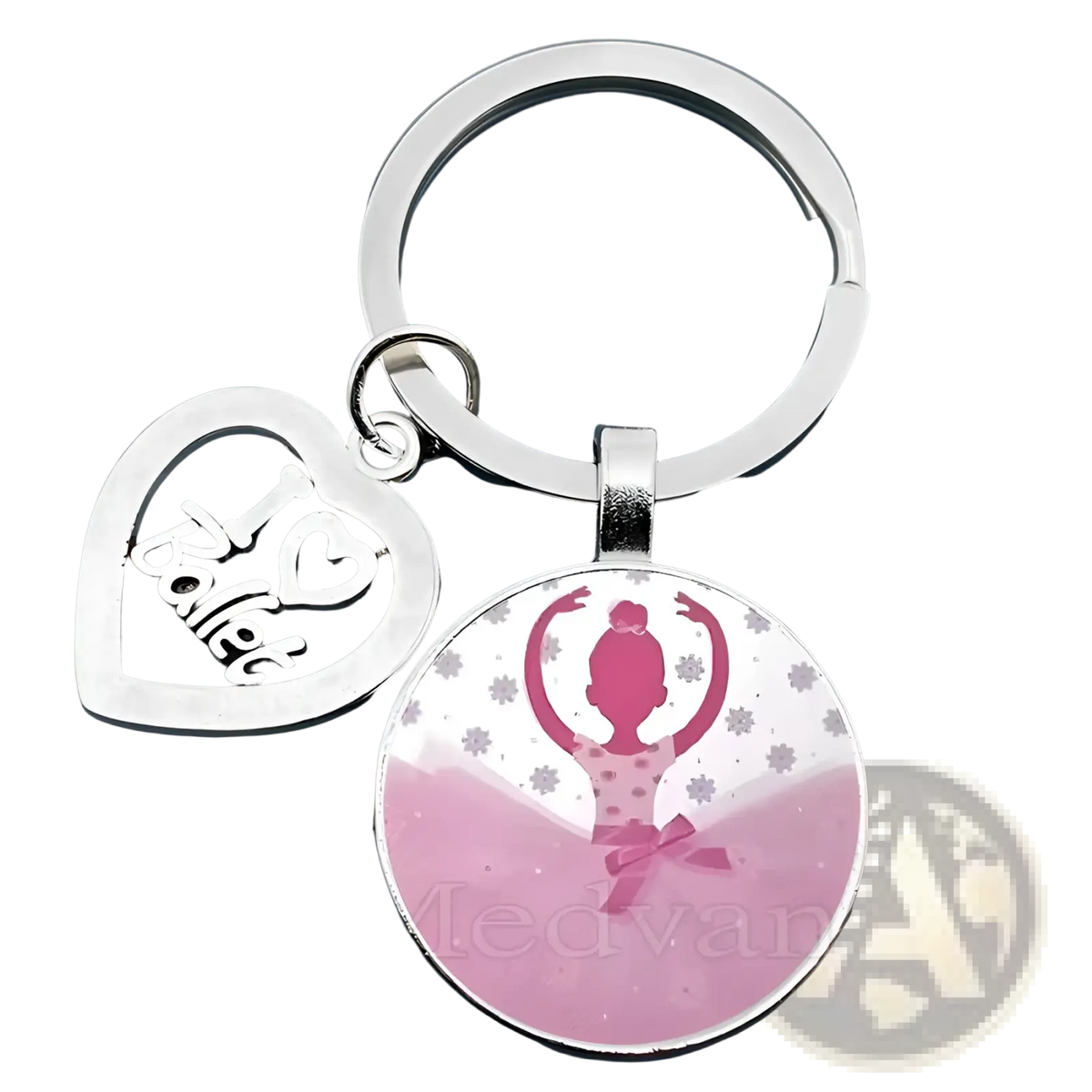 Ballet Keychain Glass Dome Dancer Gift