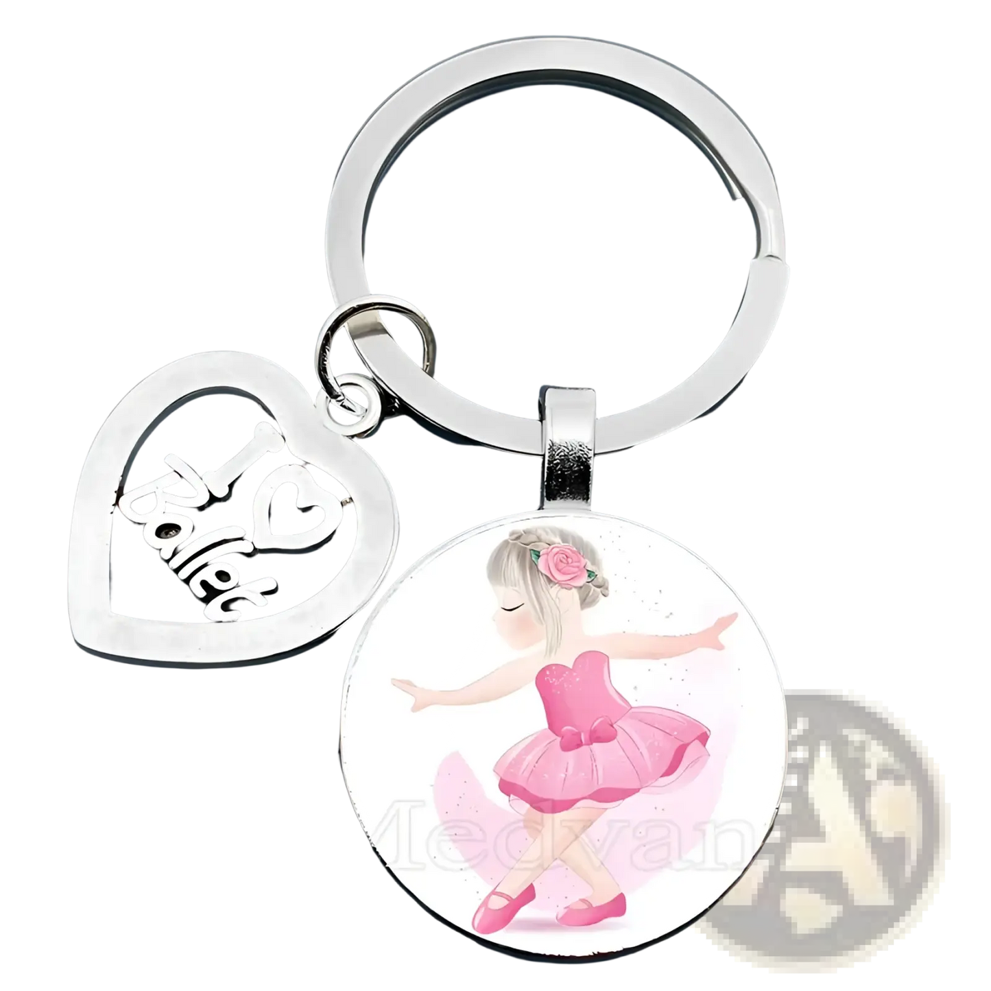 Ballet Keychain Glass Dome Dancer Gift