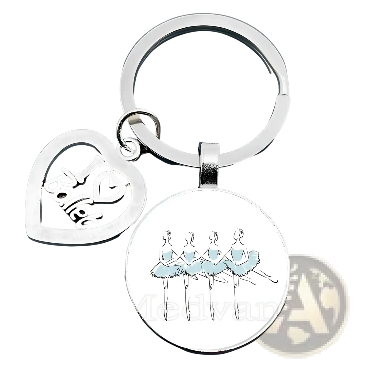 Ballet Keychain Glass Dome Dancer Gift