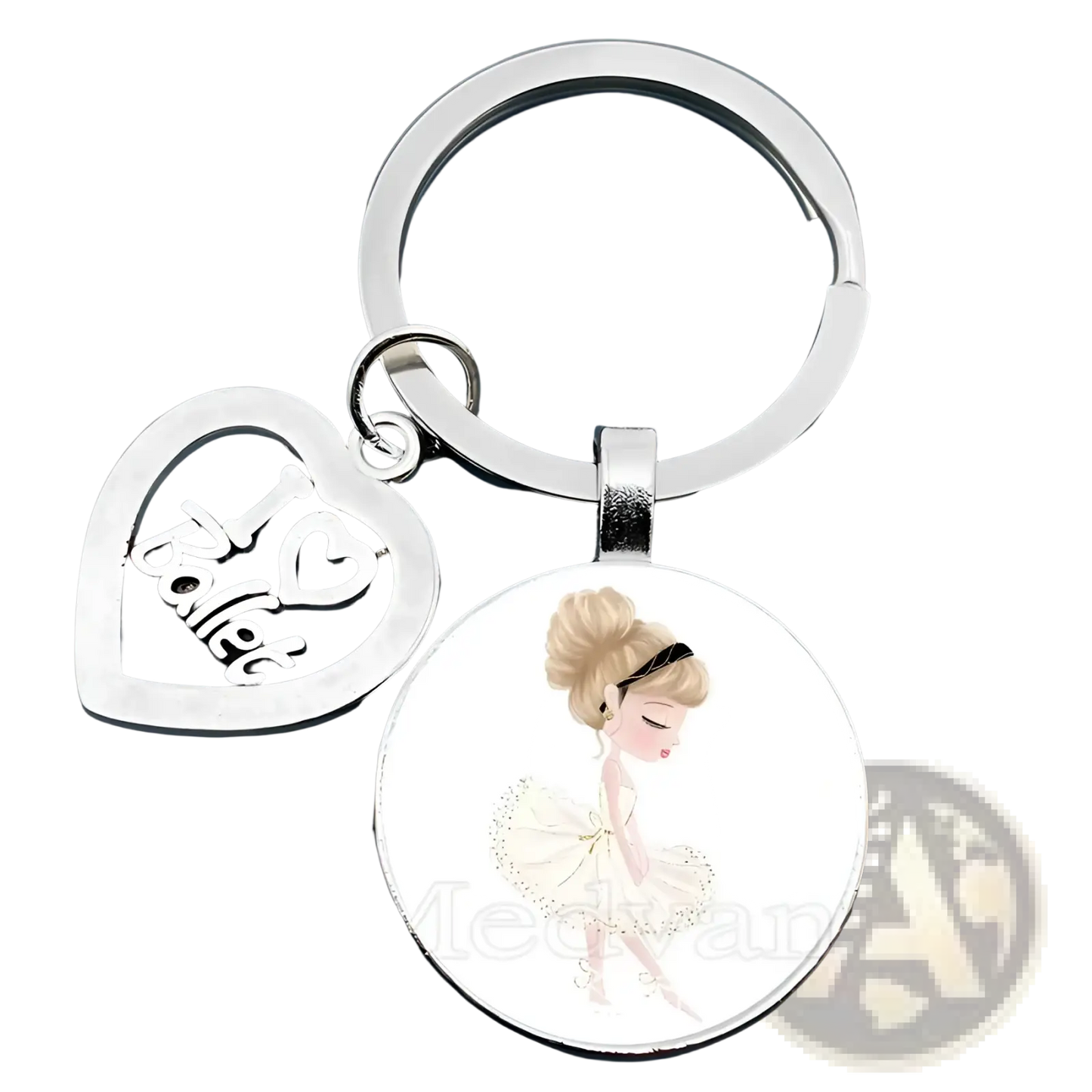Ballet Keychain Glass Dome Dancer Gift