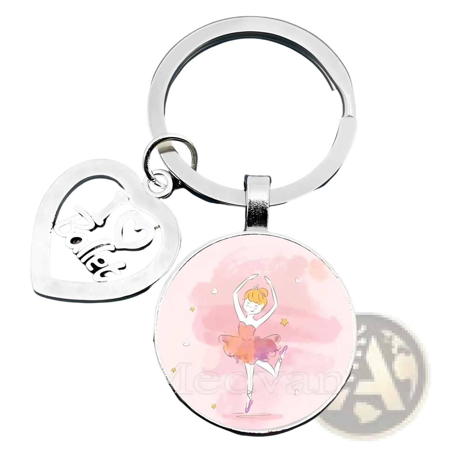 Ballet Keychain Glass Dome Dancer Gift