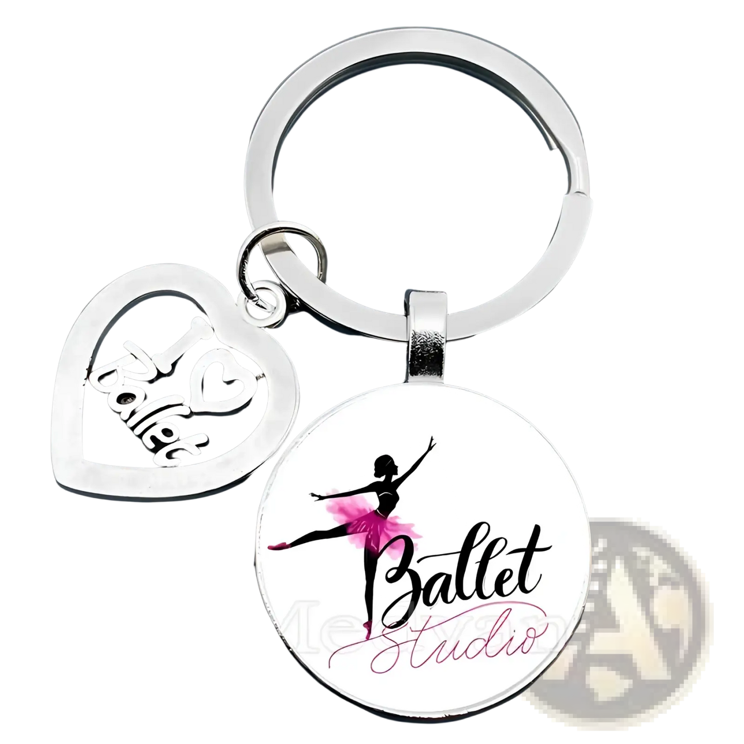 Ballet Keychain Glass Dome Dancer Gift
