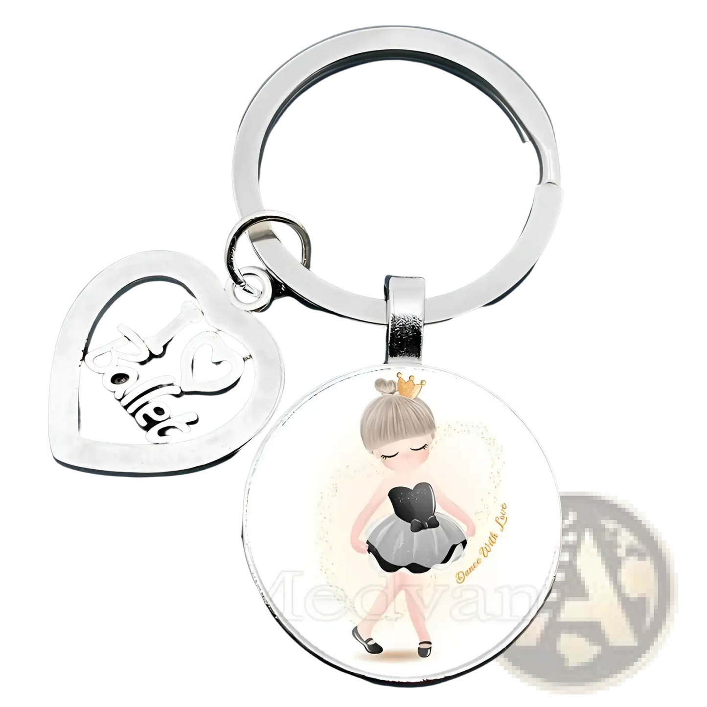 Ballet Keychain Glass Dome Dancer Gift