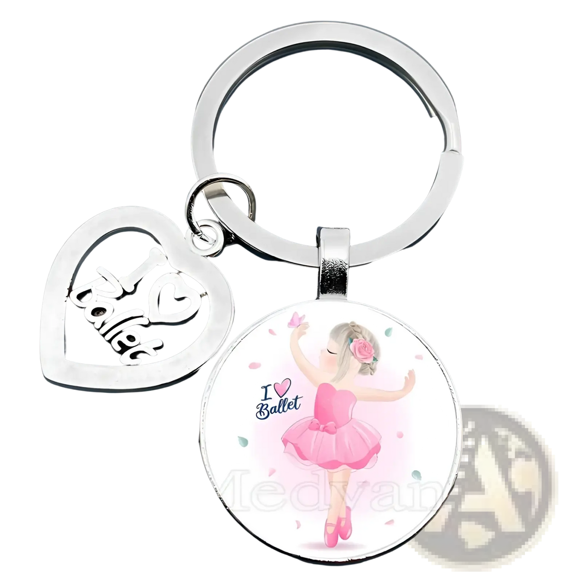 Ballet Keychain Glass Dome Dancer Gift