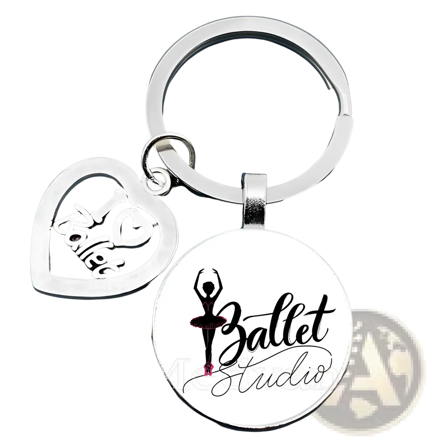 Ballet Keychain Glass Dome Dancer Gift