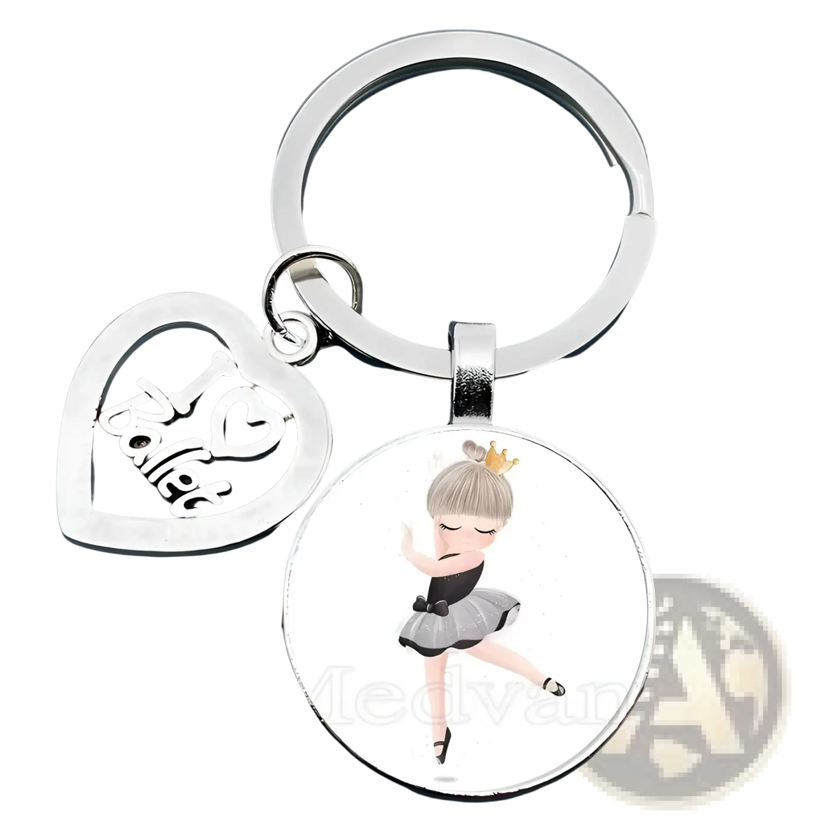 Ballet Keychain Glass Dome Dancer Gift