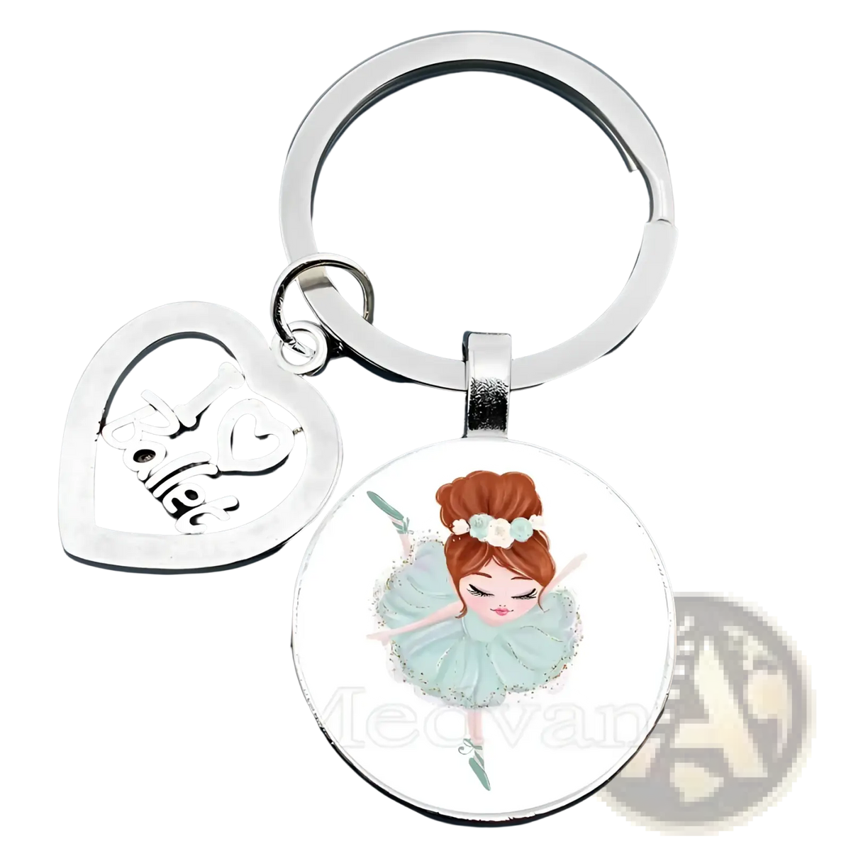 Ballet Keychain Glass Dome Dancer Gift