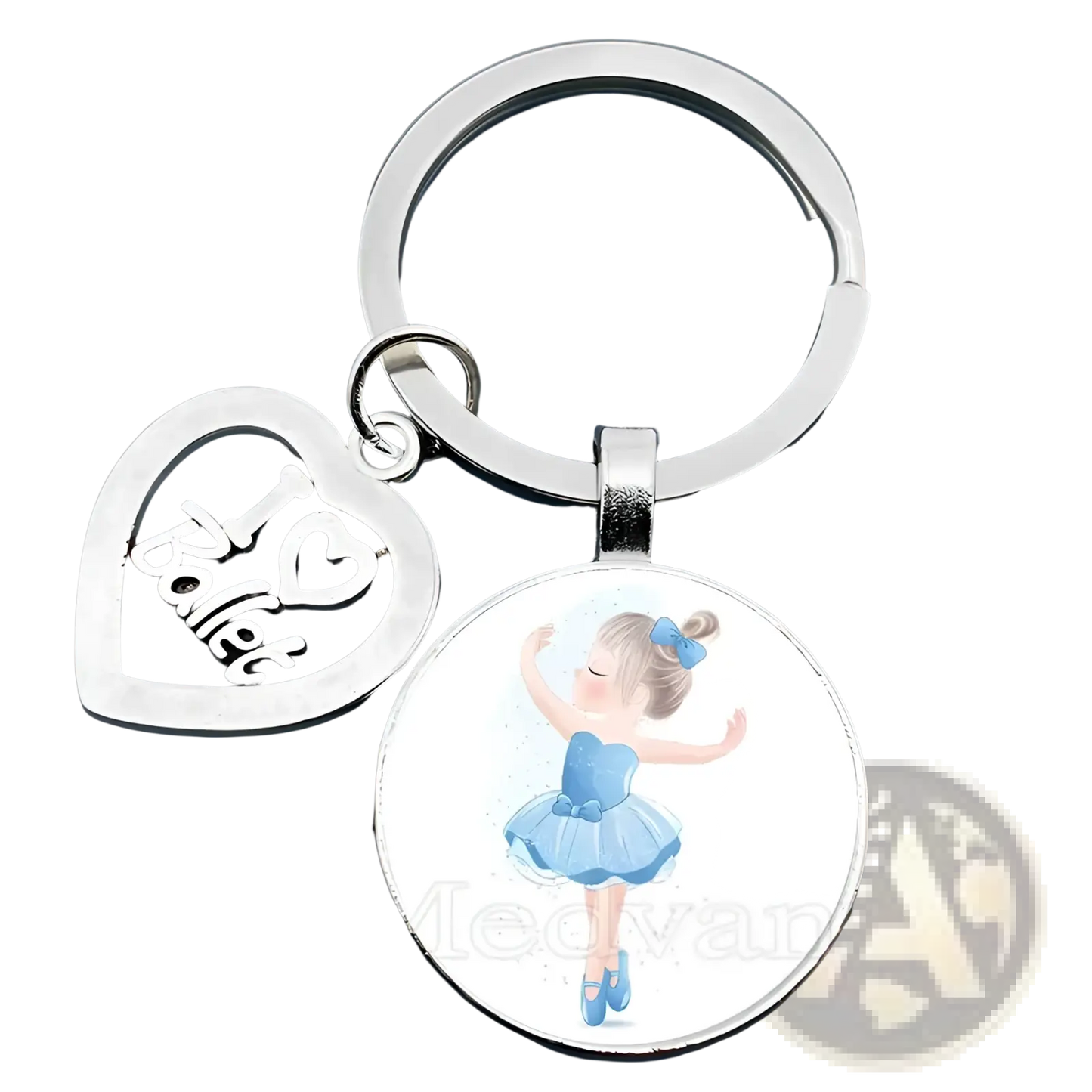 Ballet Keychain Glass Dome Dancer Gift