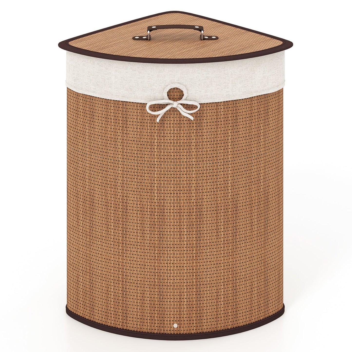 Corner Bamboo Hamper Laundry Basket
