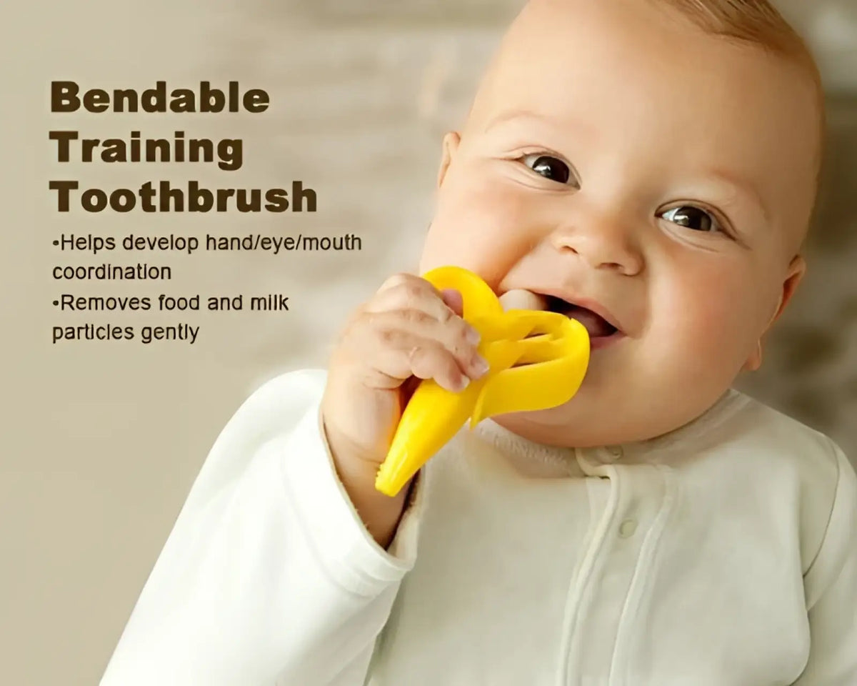 Banana Teether Silicone Baby Toothbrush Toy