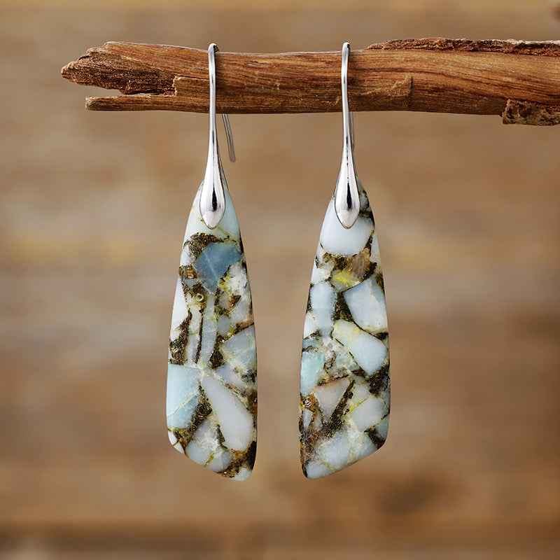 Bohemian Emperor Stone Geometric Pendant Earrings