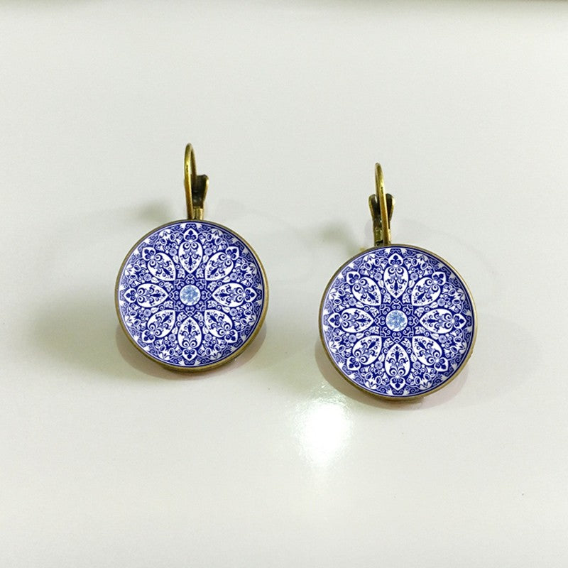 Charm Henna Yoga Amulet Mandala Earrings – Bohemian Drop Earrings