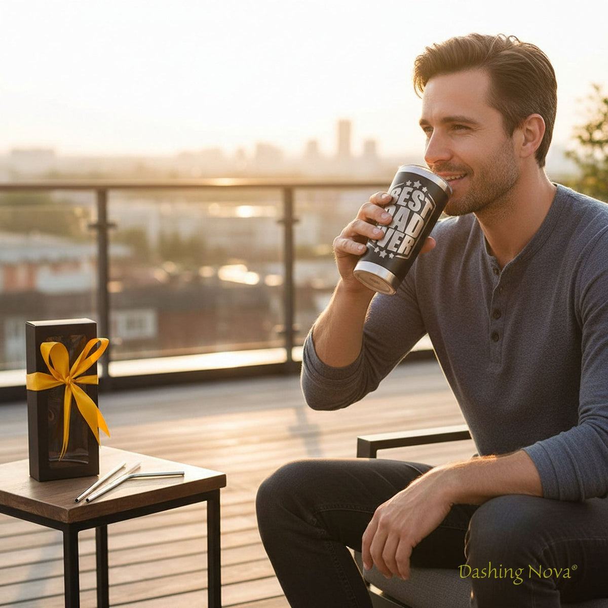 Personalized Best Dad Ever Nutrition Facts Tumbler 20oz Stainless Steel Coffee Cup