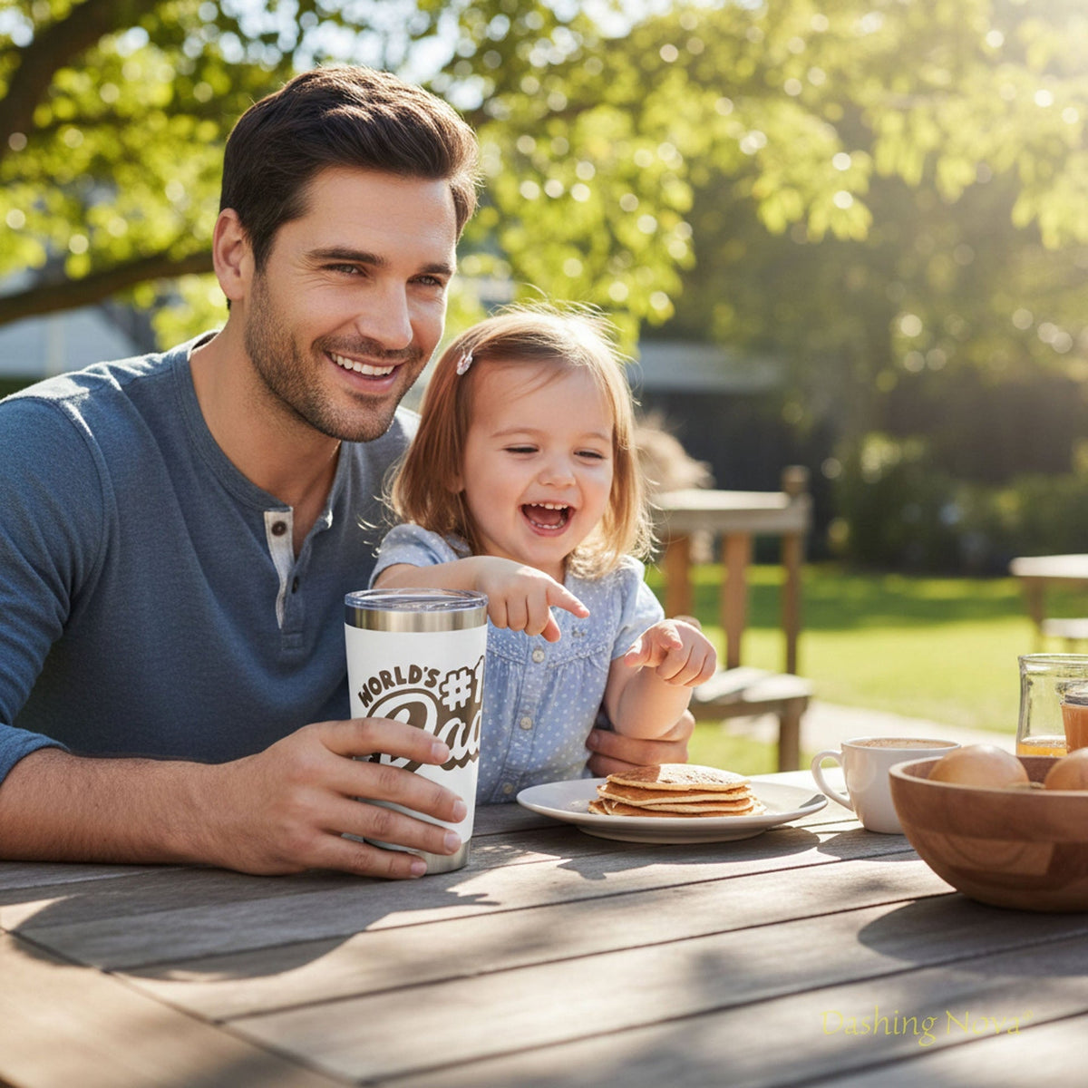 Personalized Best Dad Ever Nutrition Facts Tumbler 20oz Stainless Steel Coffee Cup