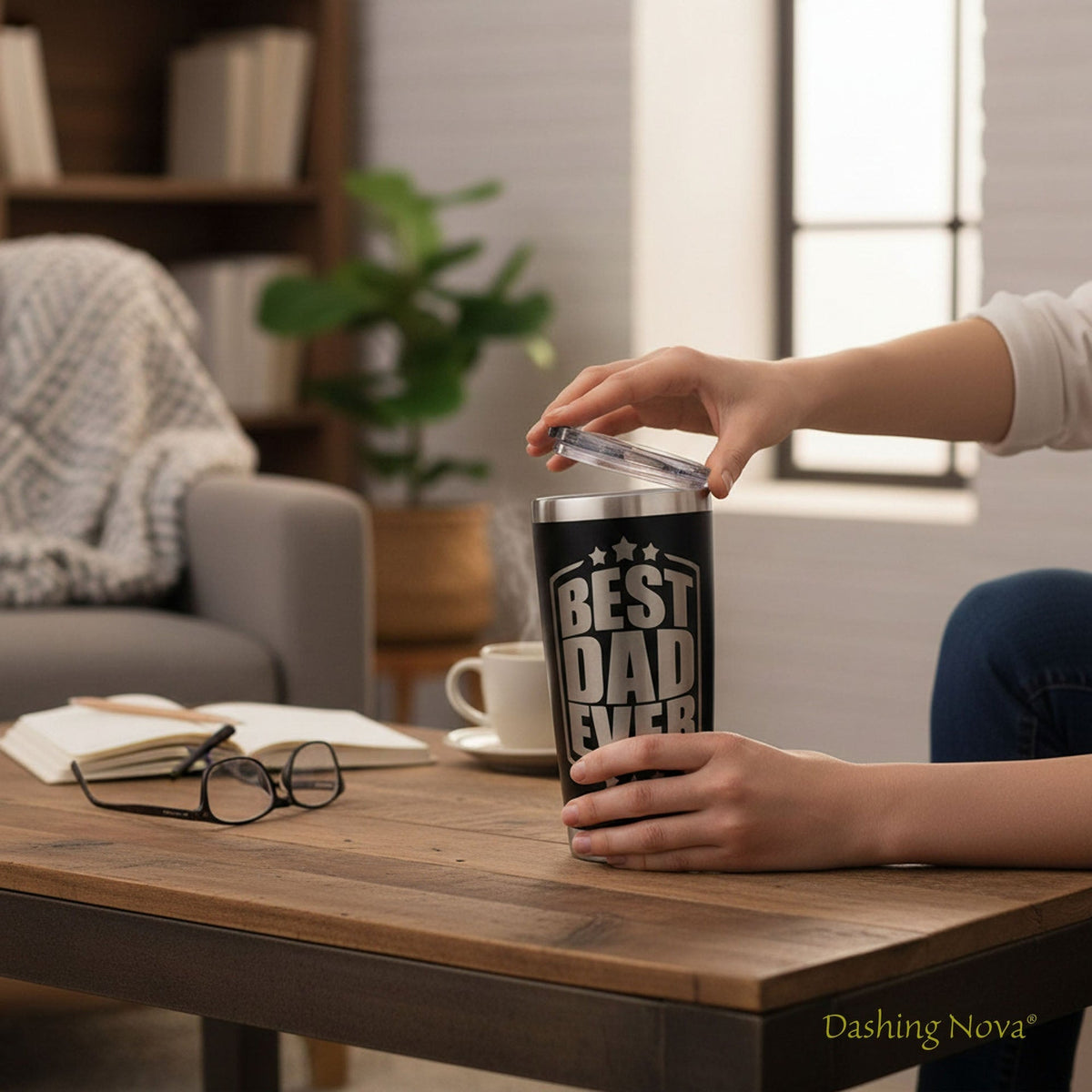 Personalized Best Dad Ever Nutrition Facts Tumbler 20oz Stainless Steel Coffee Cup