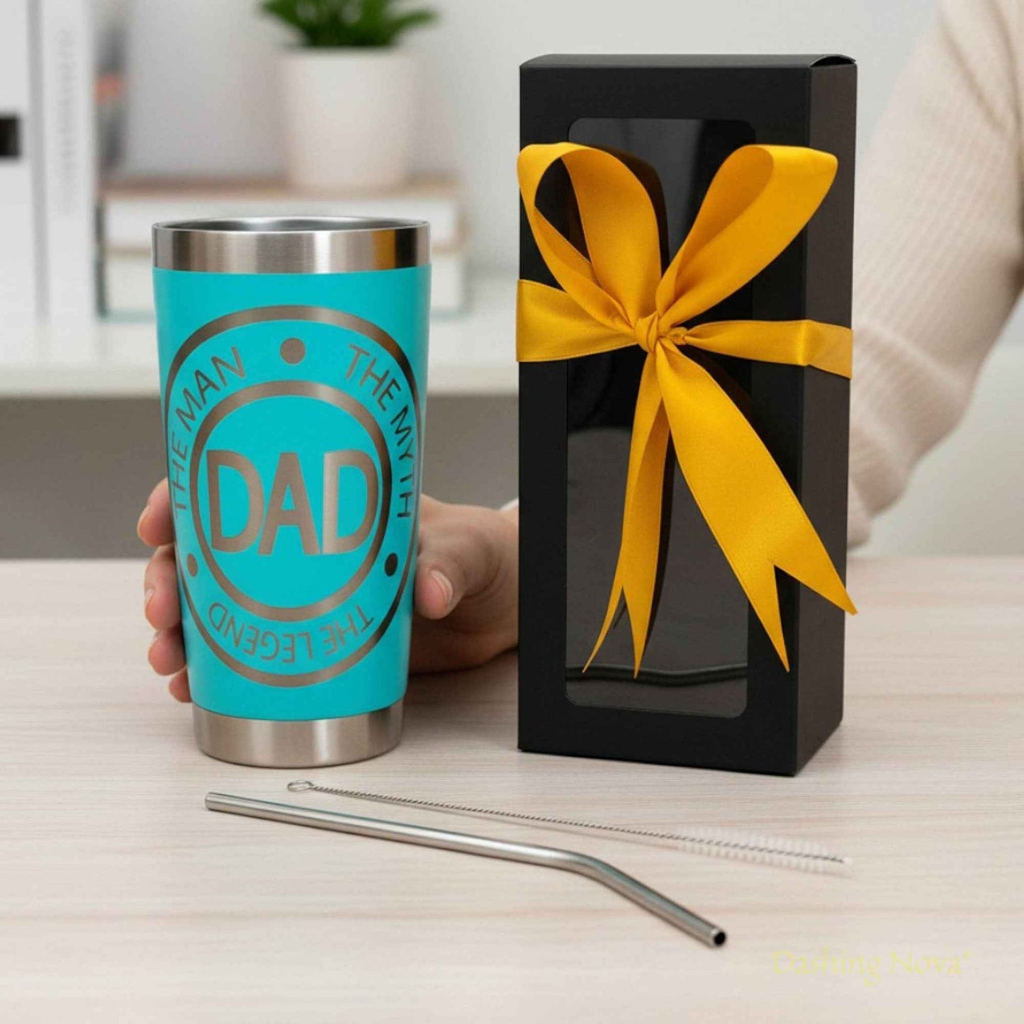 Personalized Best Dad Ever Nutrition Facts Tumbler 20oz Stainless Steel Coffee Cup