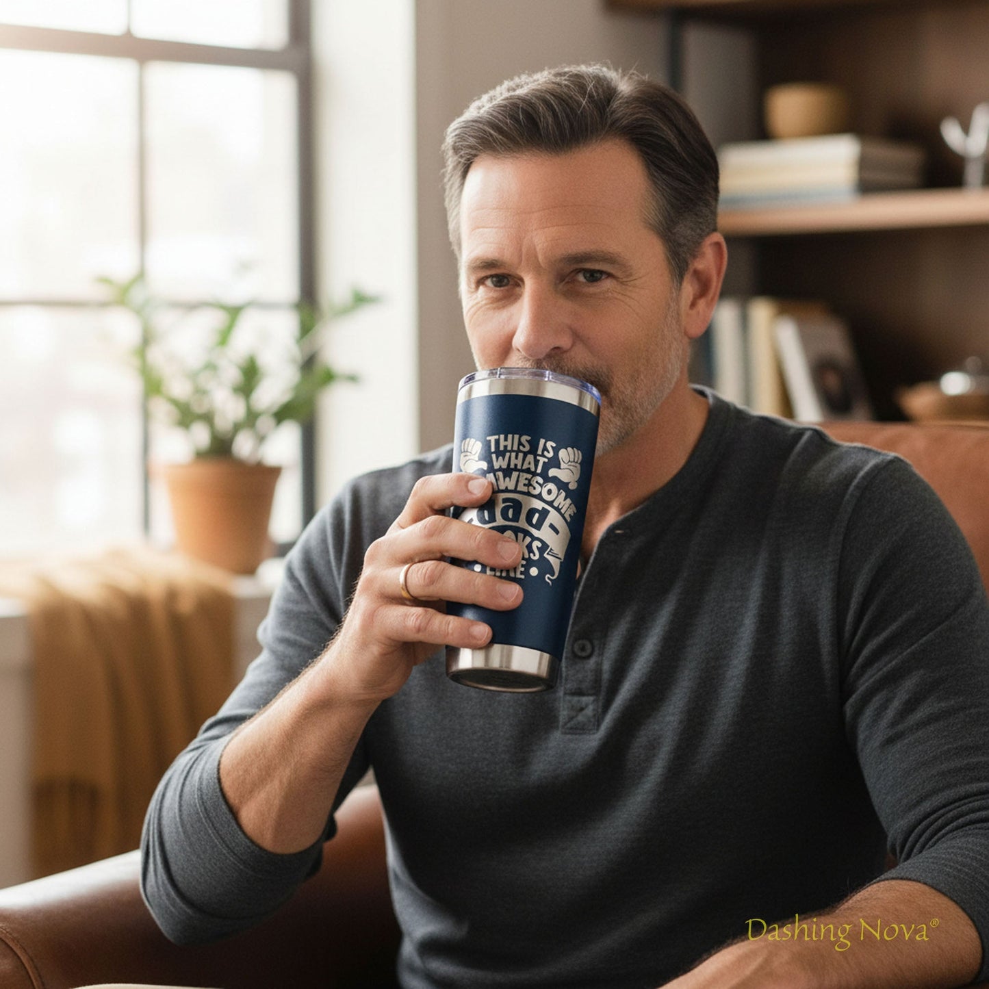 Personalized Best Dad Ever Nutrition Facts Tumbler 20oz Stainless Steel Coffee Cup