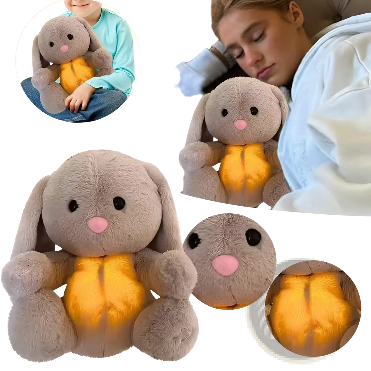 Breathing Rabbit Soothing Sensory Plush Baby Toy