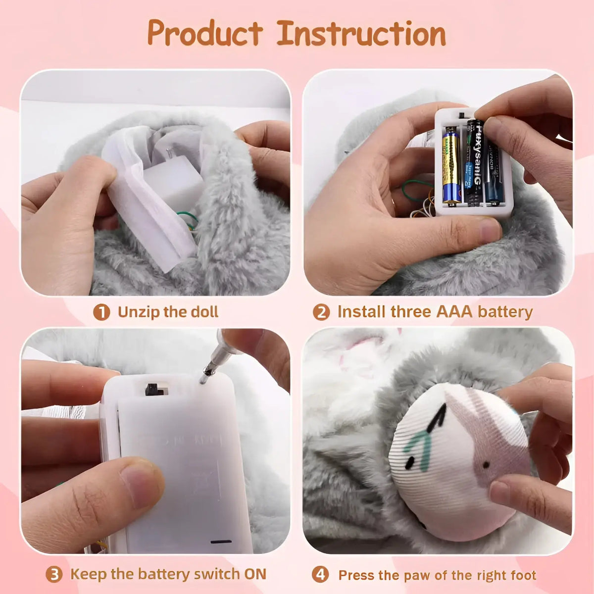Breathing Rabbit Soothing Sensory Plush Baby Toy