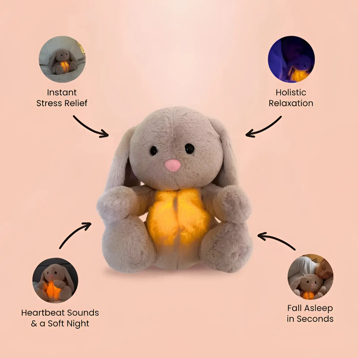 Breathing Rabbit Soothing Sensory Plush Baby Toy