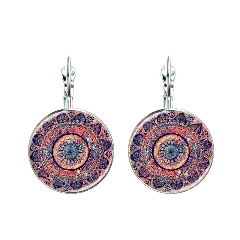 Charm Henna Yoga Amulet Mandala Earrings – Bohemian Drop Earrings