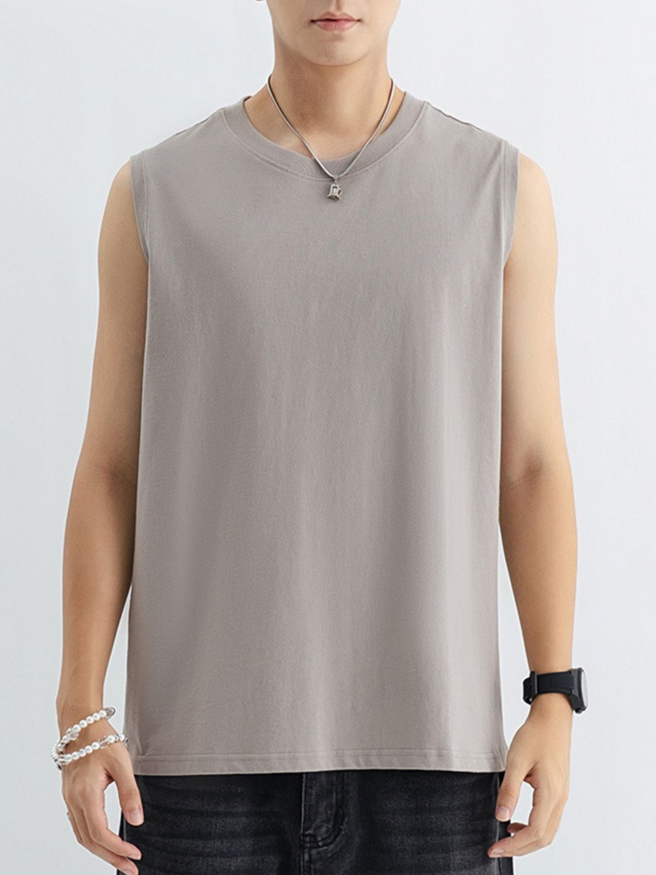 Men's Plus Size Round Neck Tank