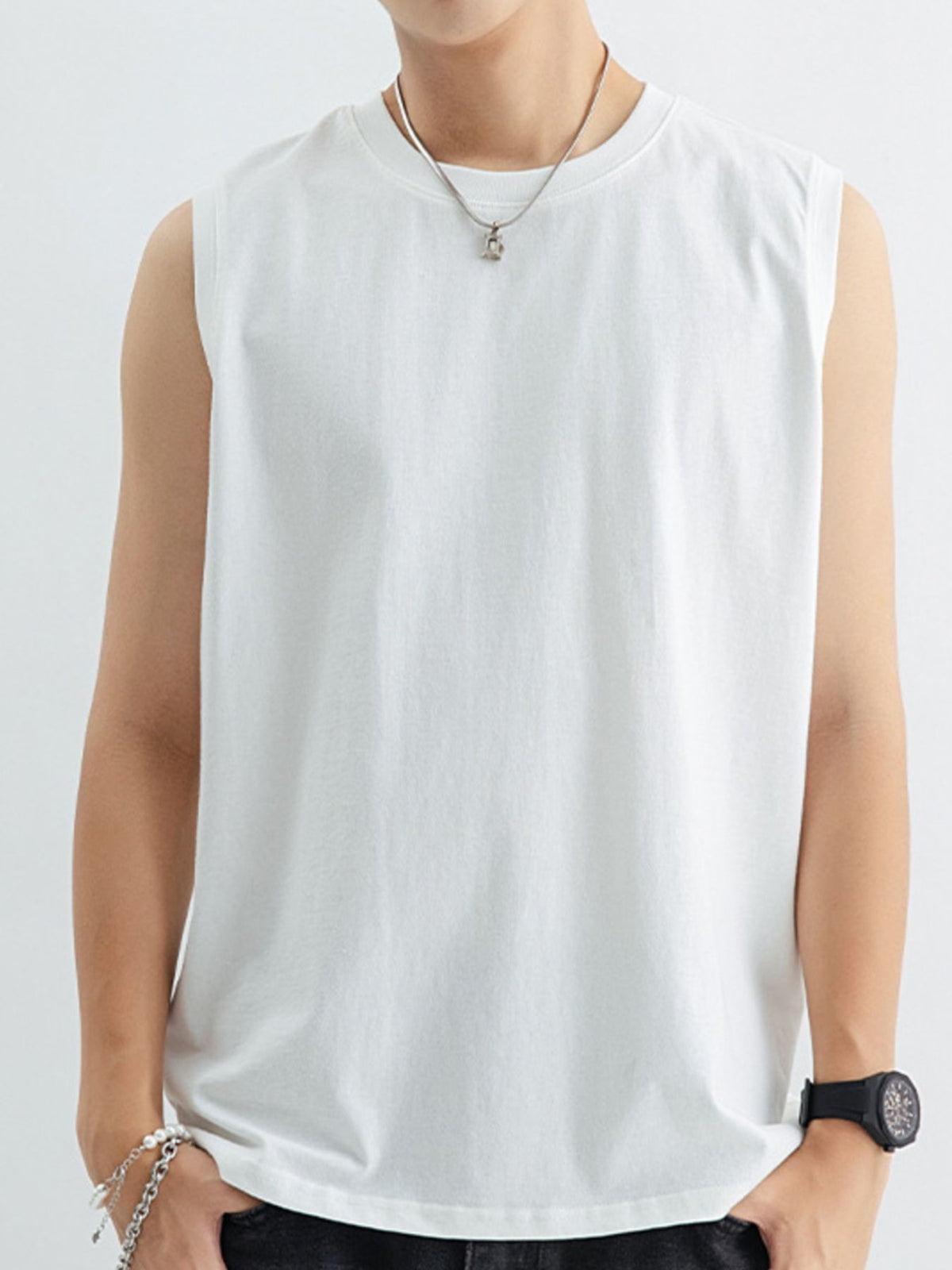 Men's Plus Size Round Neck Tank