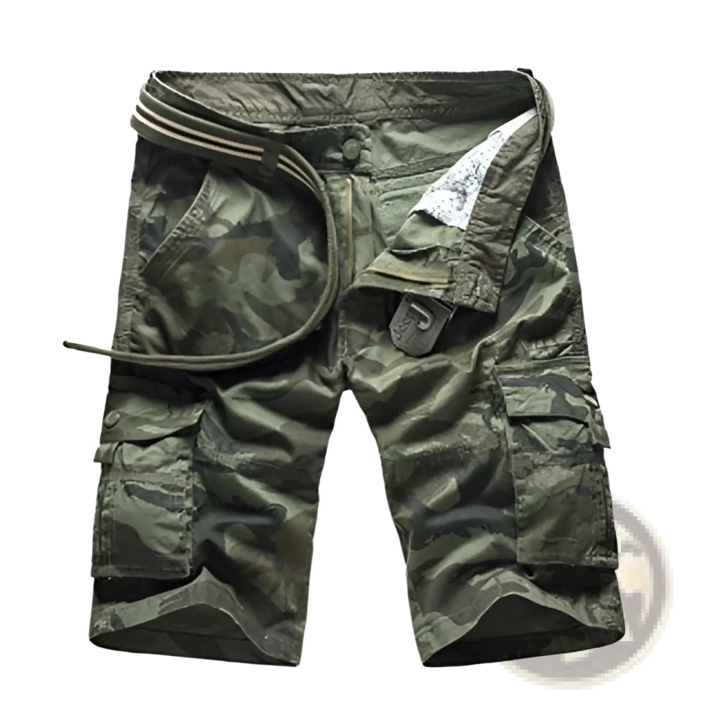 Camouflage Cargo Shorts Multi Pocket Belted Men