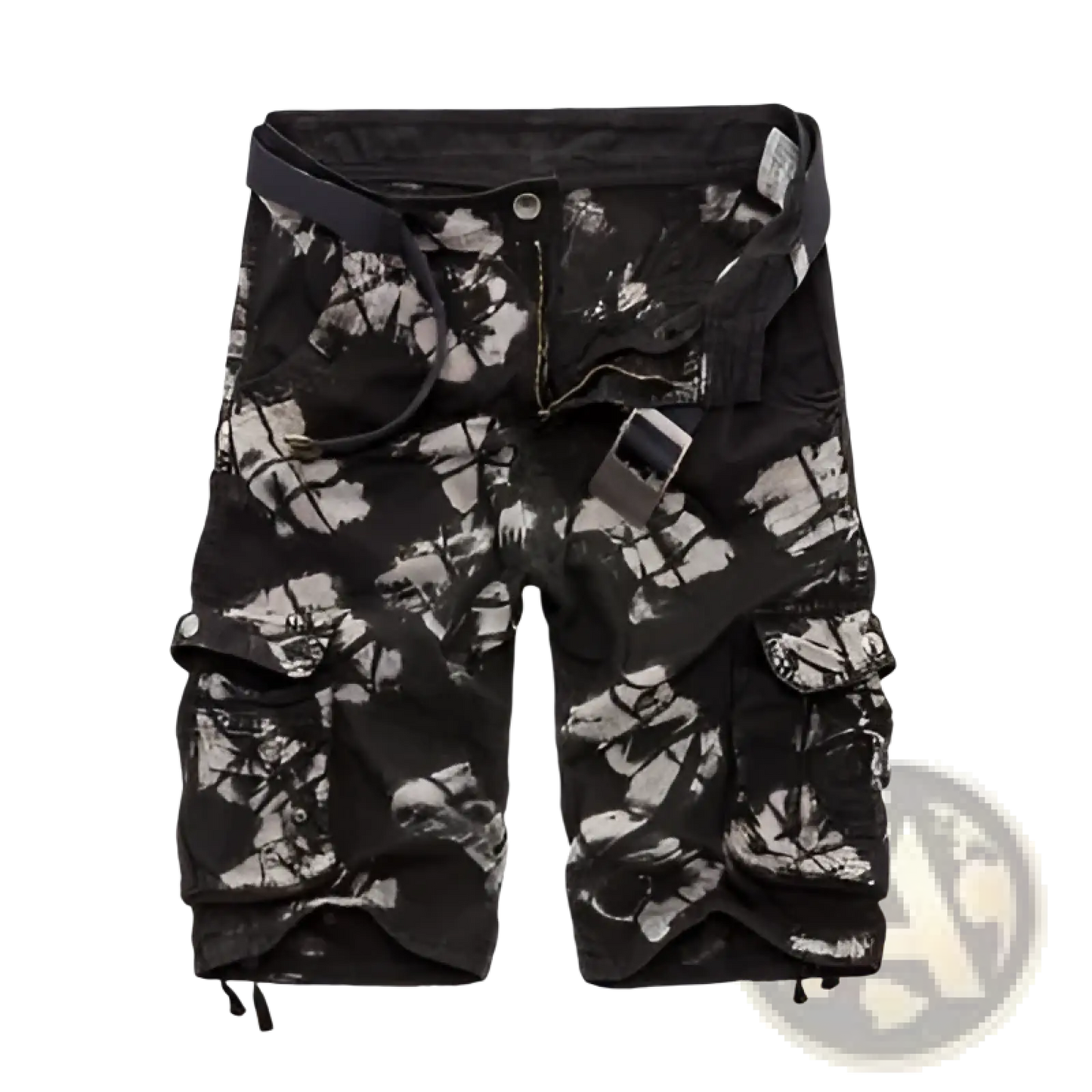 Camouflage Cargo Shorts Multi Pocket Belted Men