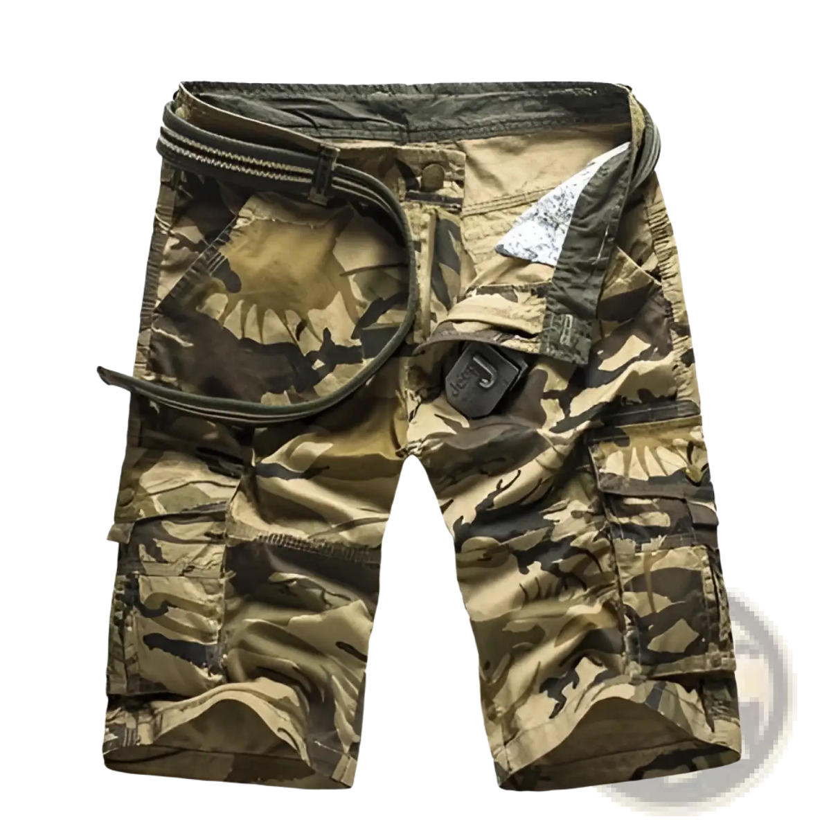 Camouflage Cargo Shorts Multi Pocket Belted Men