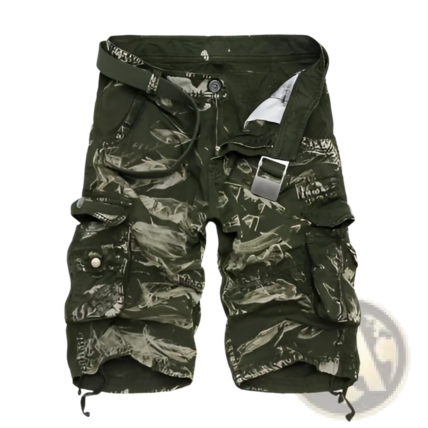 Camouflage Cargo Shorts Multi Pocket Belted Men