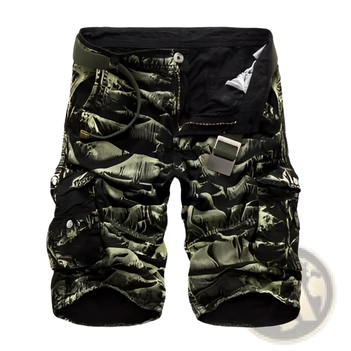 Camouflage Cargo Shorts Multi Pocket Belted Men