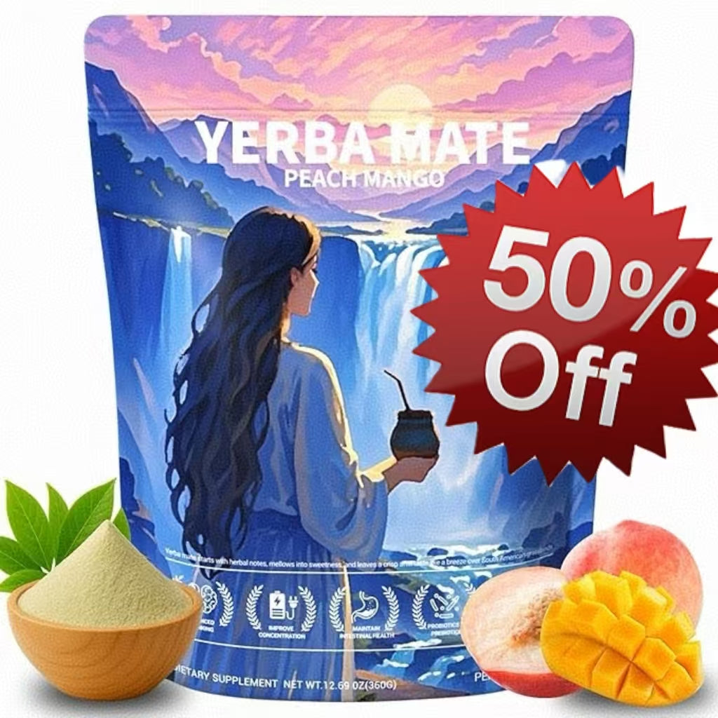 Yerba Mate Peach Mango Tea - Super Calm Yerba Mate - Low Sugar Content, Clean Energy with No Crash - Stay Refreshed and Focused Throughout the Day - Ideal for Health Enthusiasts - 30 Servings